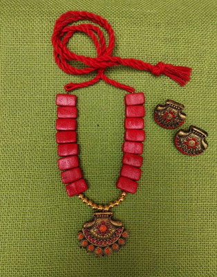 Devi creation Terracotta Red Jewellery Set(Pack of 1)