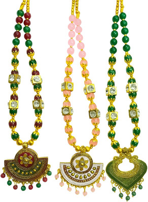 Raienterprises Brass Multicolor Jewellery Set(Pack of 3)