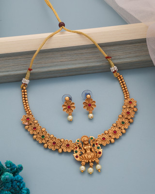 Pamadhya Copper Gold-plated Gold Jewellery Set(Pack of 1)