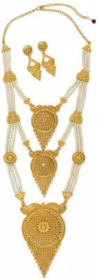 Kumkum ladies corner Brass Gold-plated Gold Jewellery Set(Pack of 1)