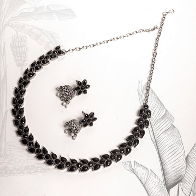 House of Nimriti Brass Brass Silver, Black Jewellery Set(Pack of 1)