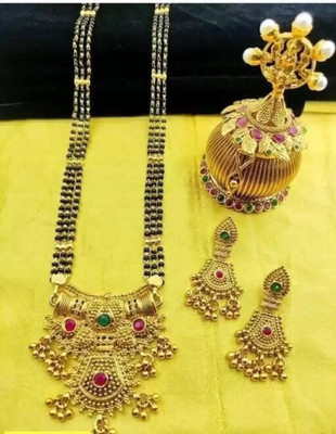 Ms Jewels Alloy Gold-plated Multicolor Jewellery Set(Pack of 1)