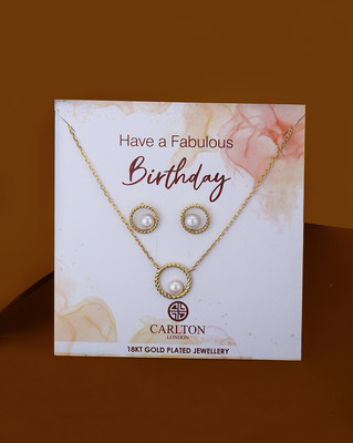 CARLTON LONDON Brass Gold-plated Gold Jewellery Set(Pack of 1)