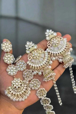 brado jewellery Brass Gold-plated White, Gold, Platinum Jewellery Set(Pack of 1)