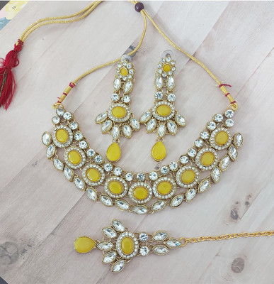 Chrishan Alloy Gold-plated Yellow Jewellery Set(Pack of 1)