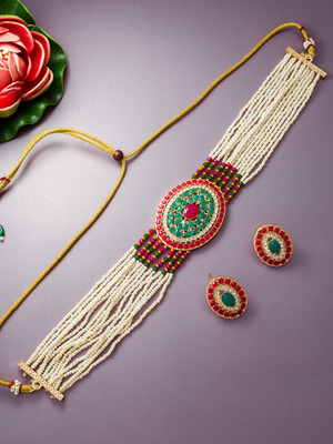 Vermont Alloy Gold-plated Multicolor Jewellery Set(Pack of 3)