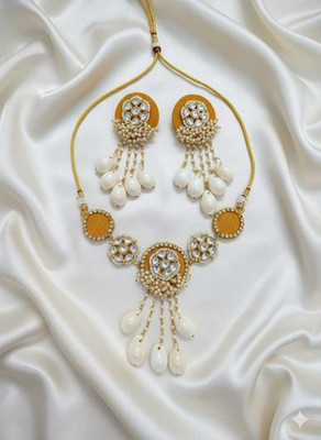 Sk Creation Fabric Yellow Jewellery Set(Pack of 1)