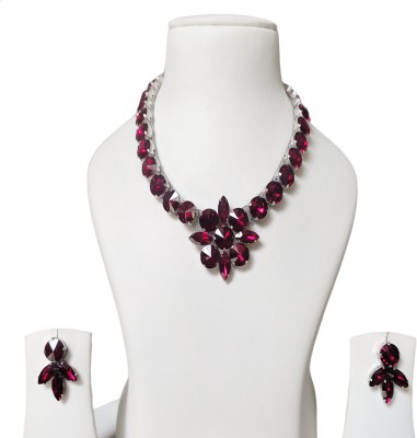 buybox Metal Maroon Jewellery Set(Pack of 3)