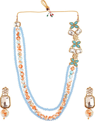 Nivaan Alloy Gold-plated Blue Jewellery Set(Pack of 1)