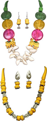 HOUSE OFF COMMON Oxidised Silver Multicolor, Multicolor Jewellery Set(Pack of 2)