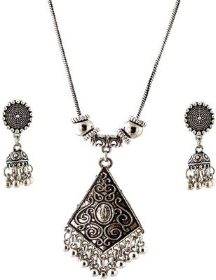 house of common Brass Silver Silver Jewellery Set(Pack of 1)