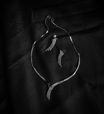 Eclat Jewels Brass Silver Jewellery Set(Pack of 1)