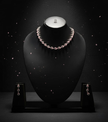 Siya Creation Brass Brass Pink Jewellery Set(Pack of 1)