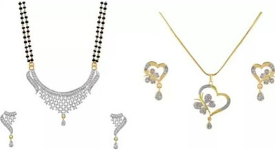 Anamya Collections Alloy Gold, Silver Jewellery Set(Pack of 2)