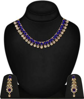 Jewels Capital Alloy Gold-plated Blue, Gold Jewellery Set(Pack of 1)