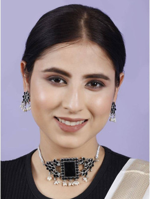 Shri Radhe Fashion House Alloy Black Jewellery Set(Pack of 1)