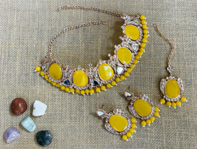 VATSALYA creation Alloy Gold-plated Yellow Jewellery Set(Pack of 3)