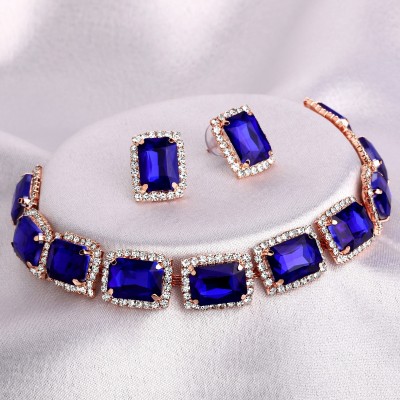 SHRISHTI FASHION Alloy Blue Jewellery Set(Pack of 3)