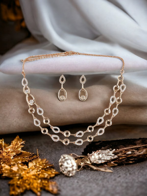 Dressberry Brass Gold-plated Rose Gold Jewellery Set(Pack of 2)