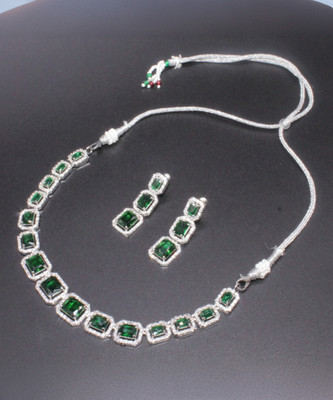 Shining Angel Copper Silver Green Jewellery Set(Pack of 3)