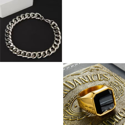 MAATRCHAAYA Stainless Steel Gold-plated, Sterling Silver Silver, Gold Jewellery Set(Pack of 2)