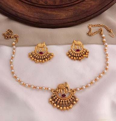 house of common Alloy Gold-plated Gold Jewellery Set(Pack of 1)