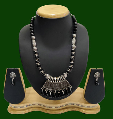 HARIHARA FASHION Oxidised Silver Black, Silver Jewellery Set(Pack of 1)