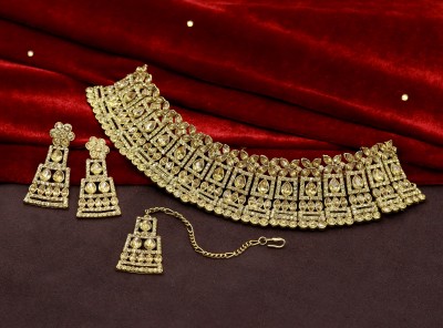 SAIYONI Alloy Gold-plated Beige Jewellery Set(Pack of 1)