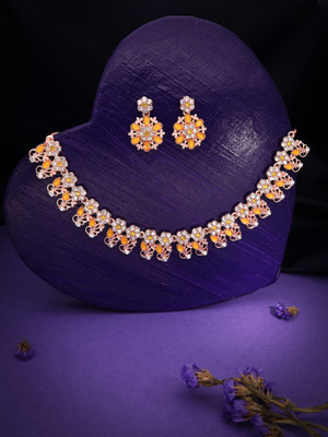 Vedda Brass Gold-plated Rose Gold, Yellow Jewellery Set(Pack of 1)