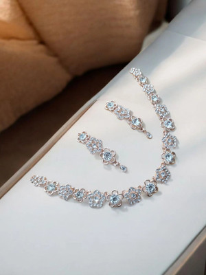 R A Enterprises Alloy Copper White Jewellery Set(Pack of 3)