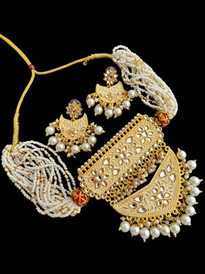 RAJASTHANI GAHANA Alloy Gold-plated White Jewellery Set(Pack of 1)