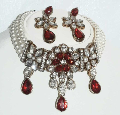 catalyst venture Alloy Copper Maroon, White Jewellery Set(Pack of 1)