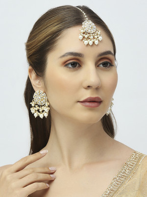 VATSALYA creation Alloy Gold-plated Gold, White Jewellery Set(Pack of 1)