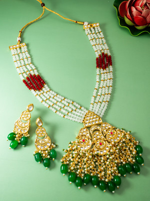 AADITA Alloy Gold-plated Multicolor Jewellery Set(Pack of 2)