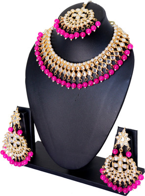 Shaili Craft Alloy Gold-plated Multicolor Jewellery Set(Pack of 3)