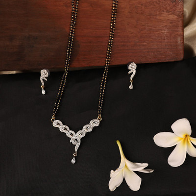 Anika's Creation Brass Gold-plated White Jewellery Set(Pack of 3)