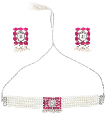 Lathar Alloy Maroon Jewellery Set(Pack of 1)