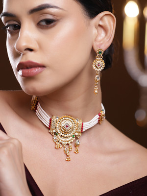 RUBANS Brass Gold-plated Gold Jewellery Set(Pack of 3)