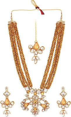 house of common Mother of Pearl Brass Brown Jewellery Set(Pack of 1)