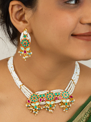 Vermont Brass Gold-plated Multicolor Jewellery Set(Pack of 2)