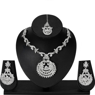 maayeri JEWELS Alloy Gold-plated Silver Jewellery Set(Pack of 1)
