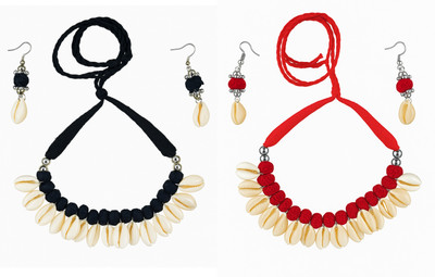 Loknath Handcraft Fabric Multicolor Jewellery Set(Pack of 2)