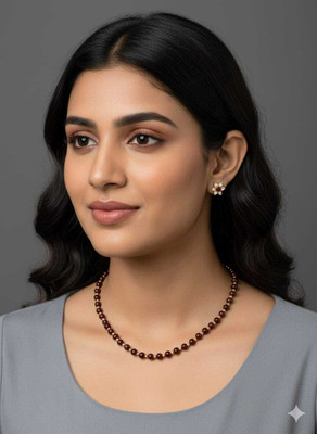 Mohini enterprises Mother of Pearl Gold-plated Maroon, Gold Jewellery Set(Pack of 1)