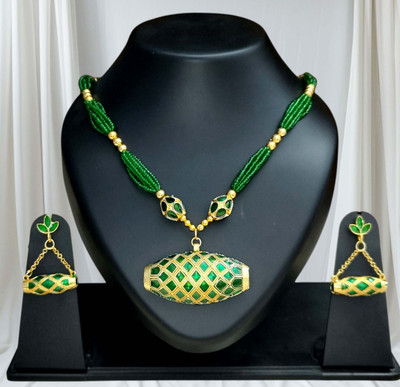 balaji gold Copper Gold-plated Green Jewellery Set(Pack of 1)