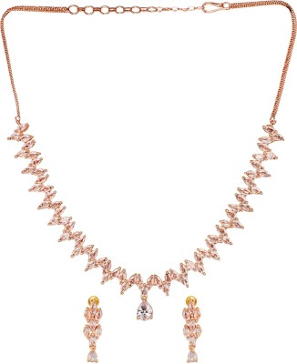SARAF RS JEWELLERY Alloy Rhodium Rose Gold Jewellery Set(Pack of 1)