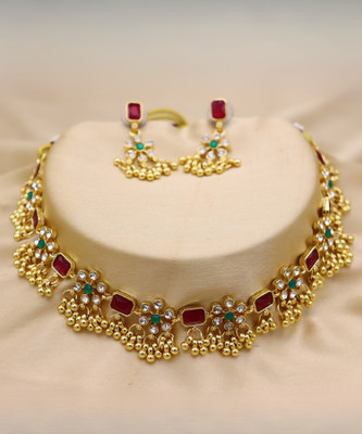 Ghazi Collection Brass Gold-plated Multicolor Jewellery Set(Pack of 1)