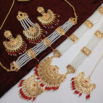 Harvi Sales Alloy Gold-plated Red Jewellery Set(Pack of 1)