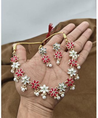 house of common Brass Red Jewellery Set(Pack of 1)