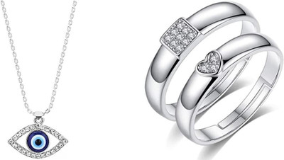 ruby collection Alloy Blue, Silver Jewellery Set(Pack of 2)