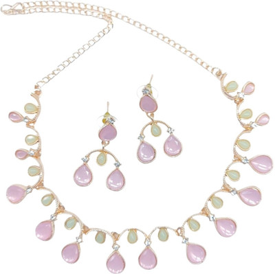 ANOUK Brass Gold-plated Pink Jewellery Set(Pack of 1)
